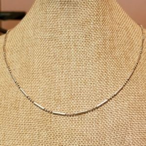 Signed Italy Sterling Silver Dot Dash Necklace